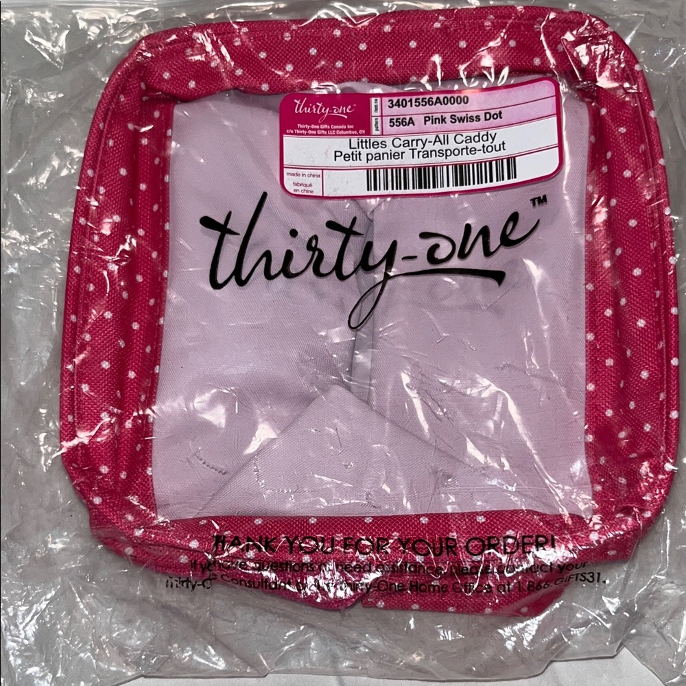 Thirty-One Pink Dot Littles Carry-All Caddy